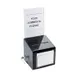 Cal-Mil 390 Black Suggestion Box, 7" x 7" x 16"H, 5" Slot, Counter Top Model with Lock 1 image