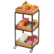 Cal-Mil 3921-84 Sierra Merchandiser Cart, 14-3/4"W x 14-3/4"D x 35"H, 3-Tier, Rustic Pine, Metal Frame, Bronze Finish 1 image