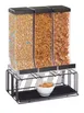 Cal-Mil 4108-13 Countertop Cereal Dispenser, 3x9.8L Bins, 16x9x23.5in, Black Plastic, BPA‑Free 1 image