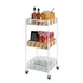 Cal-Mil 4111-15 Merchandising Cart, 15"W x 14"D x 35"H, 3-Tier, Epoxy Coated White, Locking Casters 1 image