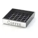 Cal-Mil 632-1 Engraved Coffee Drip Tray - Square 4" x 4", Black with Silver Trim, 5" Under Size 1 image