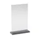 Cal-Mil 653-17 Deluxe Card Holder, Card Size: 5.5" X 8.5"H, Clear Acrylic, Black Pearl Base 1 image