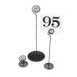 Cal-Mil 661-2-13 Number Stand, 2"W x 2"H, Black Powder Coated Wire, Metal Base 1 image