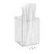 Cal-Mil 787-12 Straw Holder, Square Clear Plastic, 4-1/4" W x 4-1/4" D x 6" H, Wall/Counter Mount 1 image