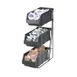 Cal-Mil 841 Condiment Organizer, 14"W x 9"D x 7"H, Wire Iron Frame, 3 Plastic Bins 5x10x4", Black 1 image