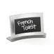 Cal-Mil 891 Write-On Forma Board Tabletop Sign, 3" x 2½" Curved Silver Frame, Metal Blank Sign 1 image