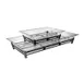 Cal-Mil IP402-13 48" x 24" x 12.5" 2‑Tier Black Ice Display with PETG Pans, Drain, LED Lights, 400 lb 1 image