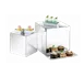 Cal-Mil MC700 Mirror Riser Set, 3 Square Acrylic Risers 8"-12", Mirrored Finish, Plastic Base- 3/Set 1 image