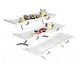 Cal-Mil PP1033-13 Platter Display, 23"L X 18"W X 12"H, 3-Tier (3) Long Rectangular Porcelain Platter 1 image