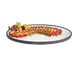 Cal-Mil RR322 Gourmet Oval Mirror Serving Tray, 24" x 32" Glass, Black Acrylic Trim, Raised Rim 1 image