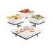 Cal-Mil SR1020-13 Gourmet Quad Platter/Bowl Display, 3-Tier (1) 11.5" Square Diamond Platter 1 image