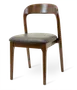 JustChair W11718 Wooden Restaurant Side Chair, Vinyl Upholstered Seat, Slatted Back, German Beech 2 image
