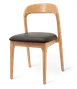 JustChair W11718 Wooden Restaurant Side Chair, Vinyl Upholstered Seat, Slatted Back, German Beech 1 image