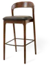 JustChair W11730 Wooden Bar Stool with Contour Back, Padded Seat, German Beech, Leg Rest, Quickship 2 image