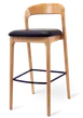 JustChair W11730 Wooden Bar Stool with Contour Back, Padded Seat, German Beech, Leg Rest, Quickship 1 image