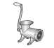 Alfa International 22 HFG Manual Meat Grinder – #22 Hub, Cast Iron, 1/4” Hole Chopper Plate, Set 1 image