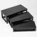 American Metalcraft AWRRP 3-Piece Black Wood Rectangular Riser Set – Sizes 16"L, 14.5"L, 13"L 1 image