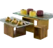 American Metalcraft BAMRD2 Natural Bamboo Wood Riser Set - 3 Risers: 5"x2½", 7"x4¾", 9"x6⅜" 1 image