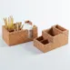 American Metalcraft BARCK5 Countertop Condiment Organizer, 6-Section Cork Coffee Caddy, Brown, 4½" H 2 image