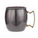 American Metalcraft BM16P Mule Mug 16 oz 3-1/4" Dia x 3-7/8" H Steel Brass Handle Black Satin 1 image