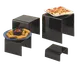 American Metalcraft BRS2 4-Piece Black Acrylic Square Risers - Set 1 image