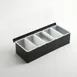 American Metalcraft CDB5 5‑Compartment Bar Holder, Black Steel, 14.75"L x 5.75"W x 3.5"H, with 16‑oz Plastic Containers 1 image