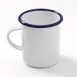 American Metalcraft EWM16 Metal Mug, 16 oz, 3.6" D x 4" H, Steel, White/Blue Rim – Hand Wash 1 image