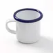American Metalcraft EWM6 Mug, 6 Oz, White/Blue Rim, 2-7/8" Dia x 2-3/4" H x 3-1/2" L, Coated Steel 1 image