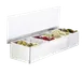 American Metalcraft HMCD6 Condiment Bar, 6-Compartment Stainless Steel, 17.75" L x 5.75" W x 3.5" H, Hammered 1 image