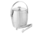 American Metalcraft ISSB4 Ice Bucket - 34 oz, 4-3/8" Dia x 6-1/4" H, Stainless, Satin Tongs & Grating 1 image