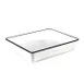 American Metalcraft MRW1215 Rectangular Melamine Bowl, 6 qt, 15×12×3¼ in, White/Black Rim, Break‑Resistant, Dishwasher‑Safe 1 image