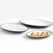 American Metalcraft NP14 Plastic Platter - 14" L x 9" W Oval Melamine Dish, Two-Tone Black/White 2 image