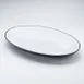 American Metalcraft NP21 Oval Melamine Platter, 21.5" L x 14.4" W, Two‑Tone Black/White, Plastic Dinnerware for Buffets 1 image