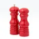 American Metalcraft PMSR62 Salt and Pepper Shaker & Mill Set, 6 Inch Height, Wood, Red Finish 1 image