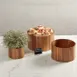American Metalcraft RARS3 - 3-Piece Round Acacia Wood Risers, Brown Finish, Wood Base - Set 2 image