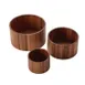 American Metalcraft RARS3 - 3-Piece Round Acacia Wood Risers, Brown Finish, Wood Base - Set 1 image
