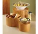 American Metalcraft RBRS3 - 3-Piece Round Bamboo Riser Set, Natural, 6"x4", 9"x5", 11"x6", Wood Base 1 image