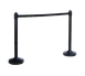 American Metalcraft RSBPBL 15" Base x 37" Black Steel Post with 84" Retractable Nylon Belt, 7 ft 1 image