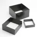 American Metalcraft RSQB2 3-Piece Square Stainless Riser Set, Satin Black 1 image