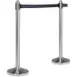American Metalcraft RSRTBK Portable 15"x40" Stainless Post, Single 7‑Ft Black Nylon Retract Belt - Set 1 image
