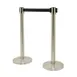 American Metalcraft RSRTLWCH Stanchion – 2 Brushed Stainless 37" x 13" Posts Silver 7‑Ft Black 84" Belt - Set 1 image