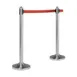 American Metalcraft RSRTRD Stanchion – 15" Dia x 40" Steel Post, 84" Red Nylon Belt, Single Belt - Set 1 image