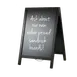 American Metalcraft SBDBL85 A-Frame Sign, 21.5" L x 2.25" W x 33.5" H, Black Chalkboard, Wood Frame 1 image