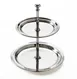 American Metalcraft STS2 2-Tier Round Display Stand, 7" Dia x 7.75" H, Steel Silver, 8" H Use 1 image