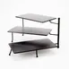 American Metalcraft TPREC3 3-Tier Display Stand, Black Metal, 17-3/8" L x 7.5" W x 10" H, Foldable, Hand-Wash Only 1 image