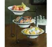 American Metalcraft TTRSMEL7 3‑Tier Display Stand, 17" H x 9.75" W, opens 24" wide black iron 12" melamine bowls 87 oz 1 image