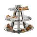 American Metalcraft TTS2319 Display Stand, 3‑Tier, 23" Dia x 19‑3/4" H, Stainless Steel, H 17‑20" 1 image