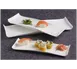 American Metalcraft WLD15 Rectangular White Porcelain Platter, 15½" L x 5" W x 1⅛" H, Curved Ends 1 image