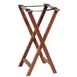 American Metalcraft WTSW39 Tray Stand – 18" Wide x 38" High, Walnut Wood, Brown Frame, Foldable, Black Nylon Straps 1 image