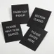 American Metalcraft RBVMSG Barrier Sign Set, 8" Vertical Frame, Black with White Writing - 4/Pack 1 image